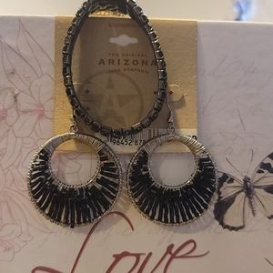 Stuning silver and black rheinstones